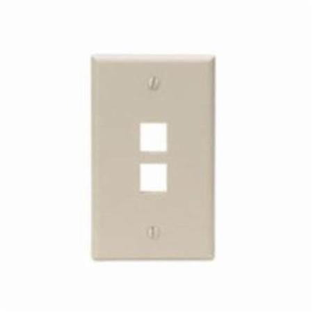 LEVITON 2-Port Wallplate Unloaded, 1-Gang Use W/Snap-In Modules, Quickport IY 41080-2IP